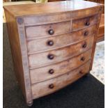 A Georgian/ Victorian Mahogany two over four chest of drawers. [127x120x57cm]