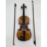 Antique Le Marquis Delair D'Oiseaux Anno Paris Violin with case and two bows. One bow is impressed