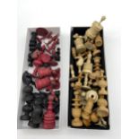 A Collection of 19th century hand carved chess pieces, various pieces NOT A SET.