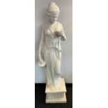 A Large and heavy Garden Roman lady figurine. [160cm]