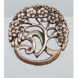 A Silver 925 tree brooch together with a silver chain and pendant.