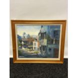Sylvia Fraser Original oil painting on board titled 'The Doctors House Lasseube' [Frame measures
