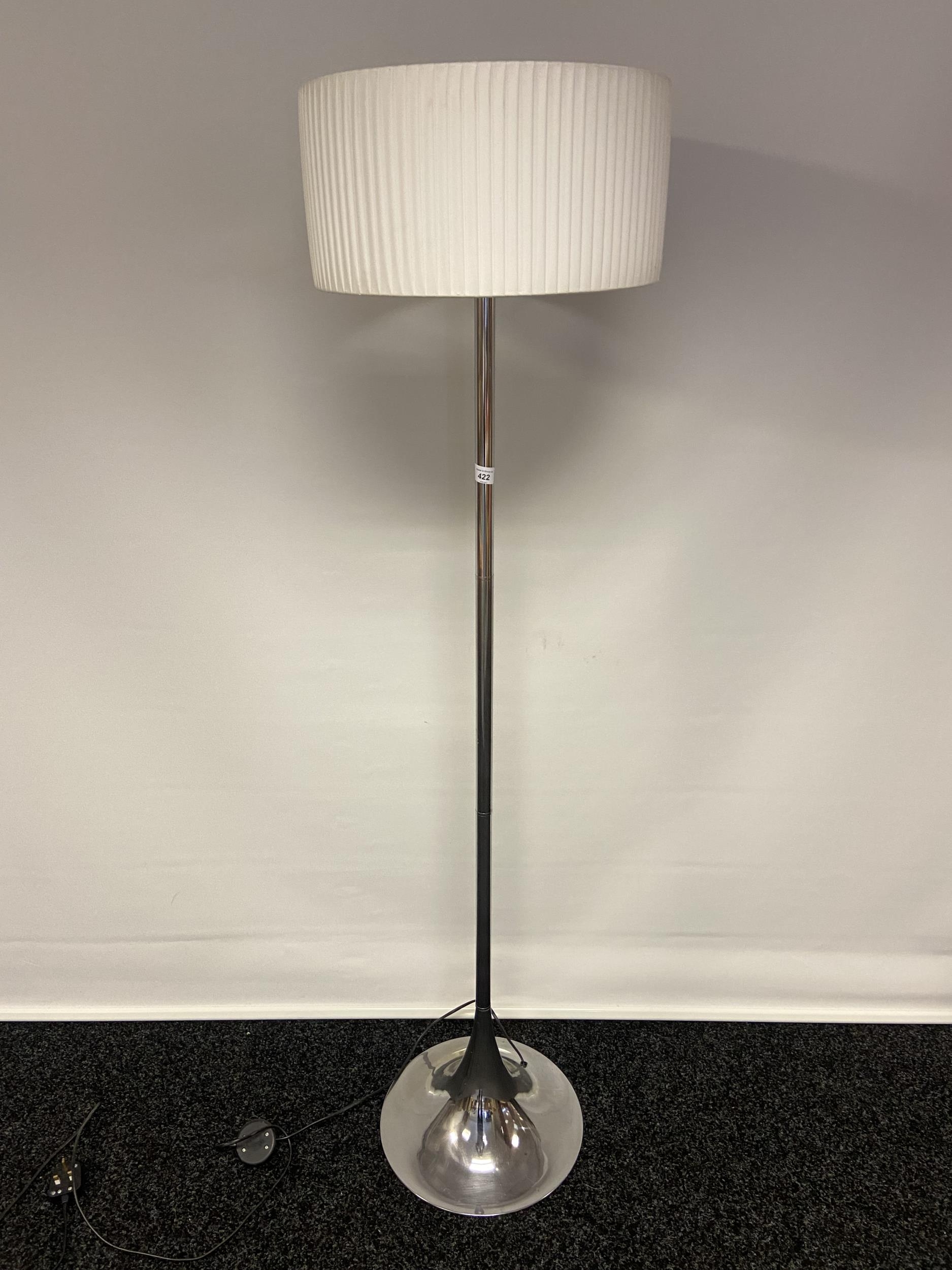 A Vintage chrome cone shaped floor lamp. [In a working condition]