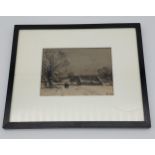 An early 1900's watercolour depicting a winter night scene. Signed T.S. Dated 1909.