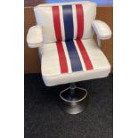 A 50's upcycled, heavy duty vinyl speed boat chair. [100cm in height]