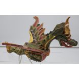 Hand carved, hand painted Chinese dragon puppet [19x30x26cm]
