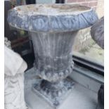 A Large plaster and concrete mix, garden urn planter. [77cm in height]