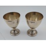 Two Birmingham silver egg cups. [59gramsin total]