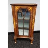 A Victorian inlaid walnut music cabinet. Fitted with later Queen Anne legs. [100x52x35cm]