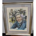 A limited edition [16/650] horse racing print titled 'A Portrait of Lester Piggot' Signed in