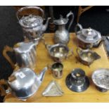 A Collection of silver plate and E.P Wares to include silver tazza dish, Picquot ware tea and coffee
