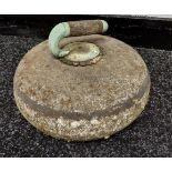 Antique curling stone with handle