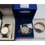 A gents Ingersoll 100m quartz gem stone watch, Nautical Time watch and Christine Lars watch