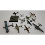 A Collection of various playworn die cast and plastic plane models