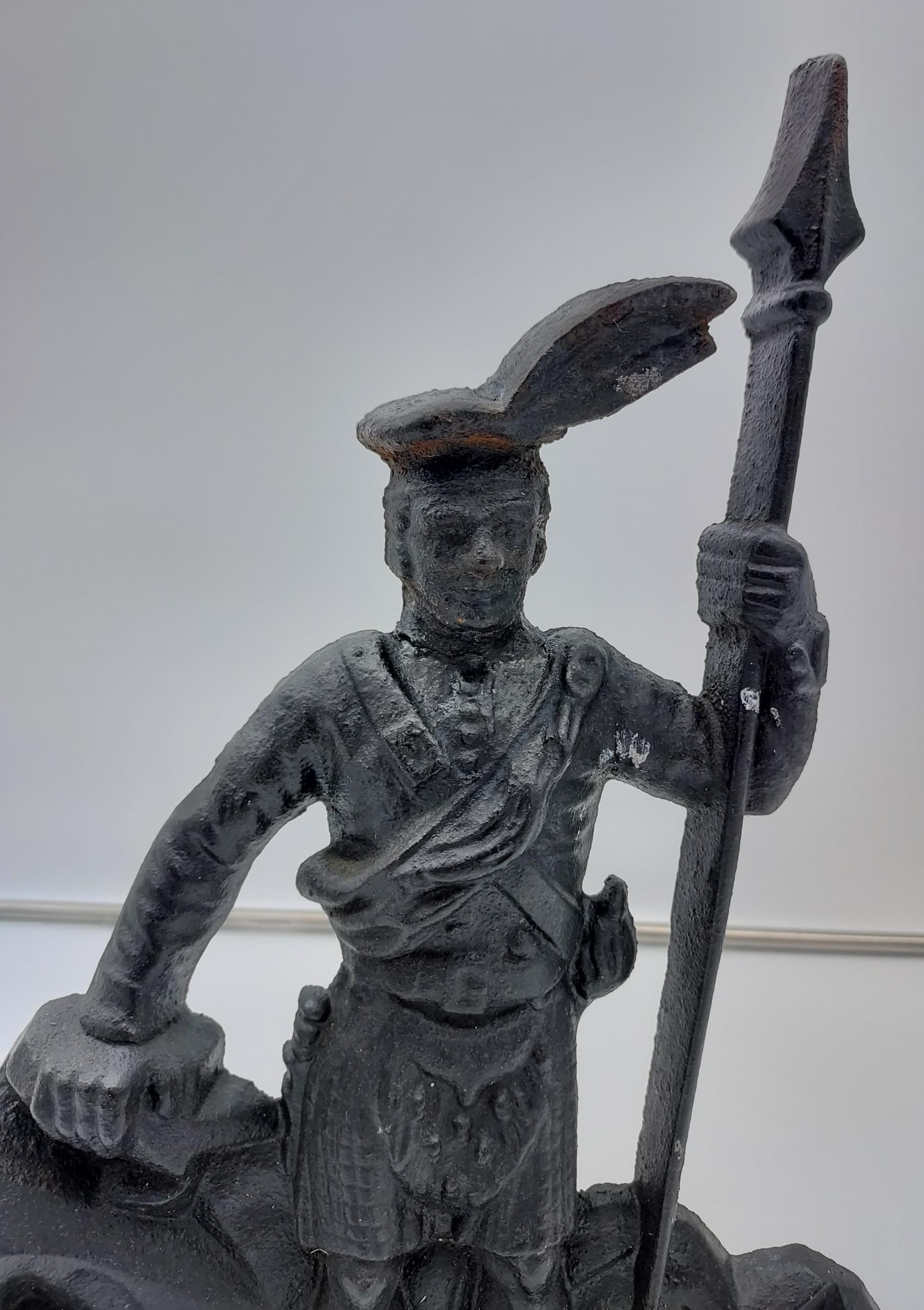 A George Henderson Ltd Cast Iron, Scottish Guard figure door stop. [39cm in length] - Image 2 of 3