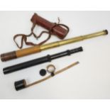 Antique three pule scope produced by J.H. Dallmeyers- London, Together with a Britex pull scope