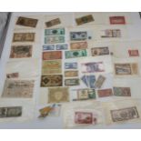 A Collection of old foreign banknotes