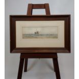 Garmin Morris [G.M] Original watercolour depicting steam ship. [40x63cm]