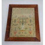 A 19th century framed sampler by C H Soutar. [56x44cm]