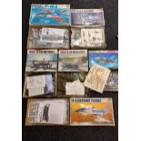 A Selection of vintage Military model aeroplane model kits. [Unchecked]