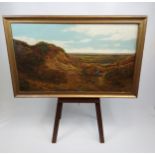 A Large 19th century Oil painting on canvas depicting landscape scene, Signed K.Mackie 84' to the