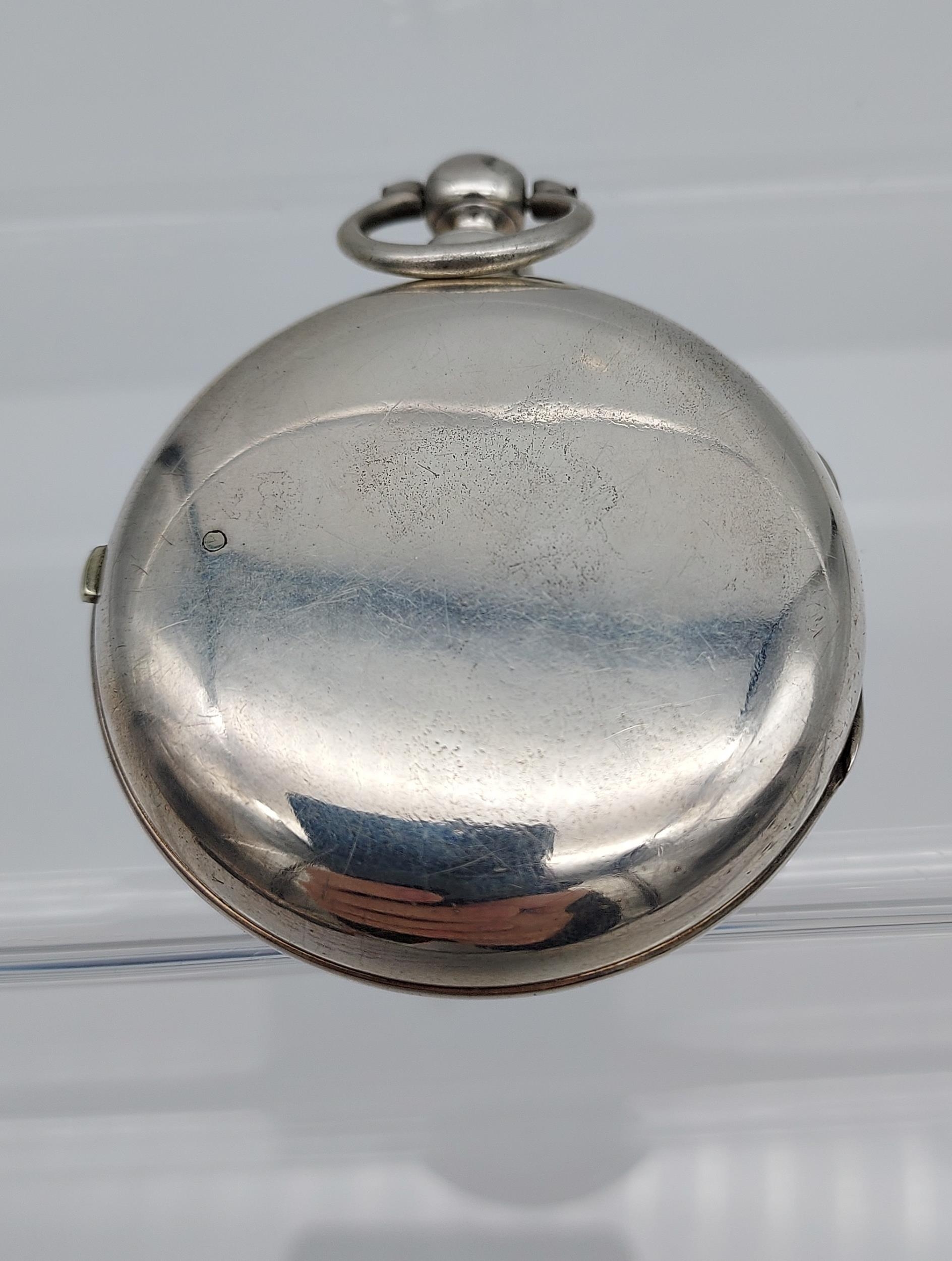 Antique London silver cased pocket watch produced by P. Bryson & Son, Dalkeith, 8977. Comes with a - Image 3 of 6