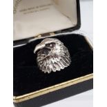 A silver eagle headed ring [6.98g]