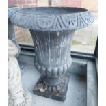 A Large plaster and concrete mix, garden urn planter. [77cm in height]
