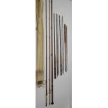 A Collection of antique fishing rods, Includes P.D.Malloch Makers Perth.