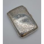 A Birmingham silver cigarette case. [32grams] [7.5x5cm]