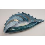 A Large piece of Murano Art glass bowl in the form of a shell. [45cm in length]