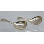 London and Birmingham silver caddy spoons. [26.52grams]