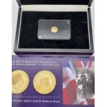 A 2015 Winston Churchill 50th anniversary quarter sovereign. Comes with presentation box.