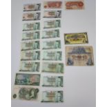 A Collection of vintage bank notes to include £5, £1 bank notes, Also includes The royal bank of