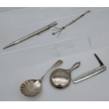 A Lot of silver and white metal items, Includes London silver pen knife [as found], Sterling
