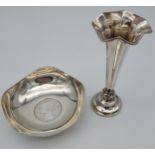 A Birmingham silver dish fitted with 1847 young Victoria crown. [94.66grams]