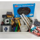 A Box of train accessories to include Peco Setrack starter track set.