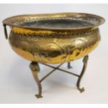 A Large Arts and crafts brass planter urn bowl. [40x50x41cm]