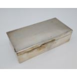 A Birmingham silver cigarette box. [17.5x9cm]