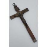 Antique bronze and wood crucifix [21cm in length]