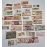 A Collection of various old foreign bank notes