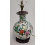 A Large 20th century Chinese hand painted table lamp. [52cm including light fitting]