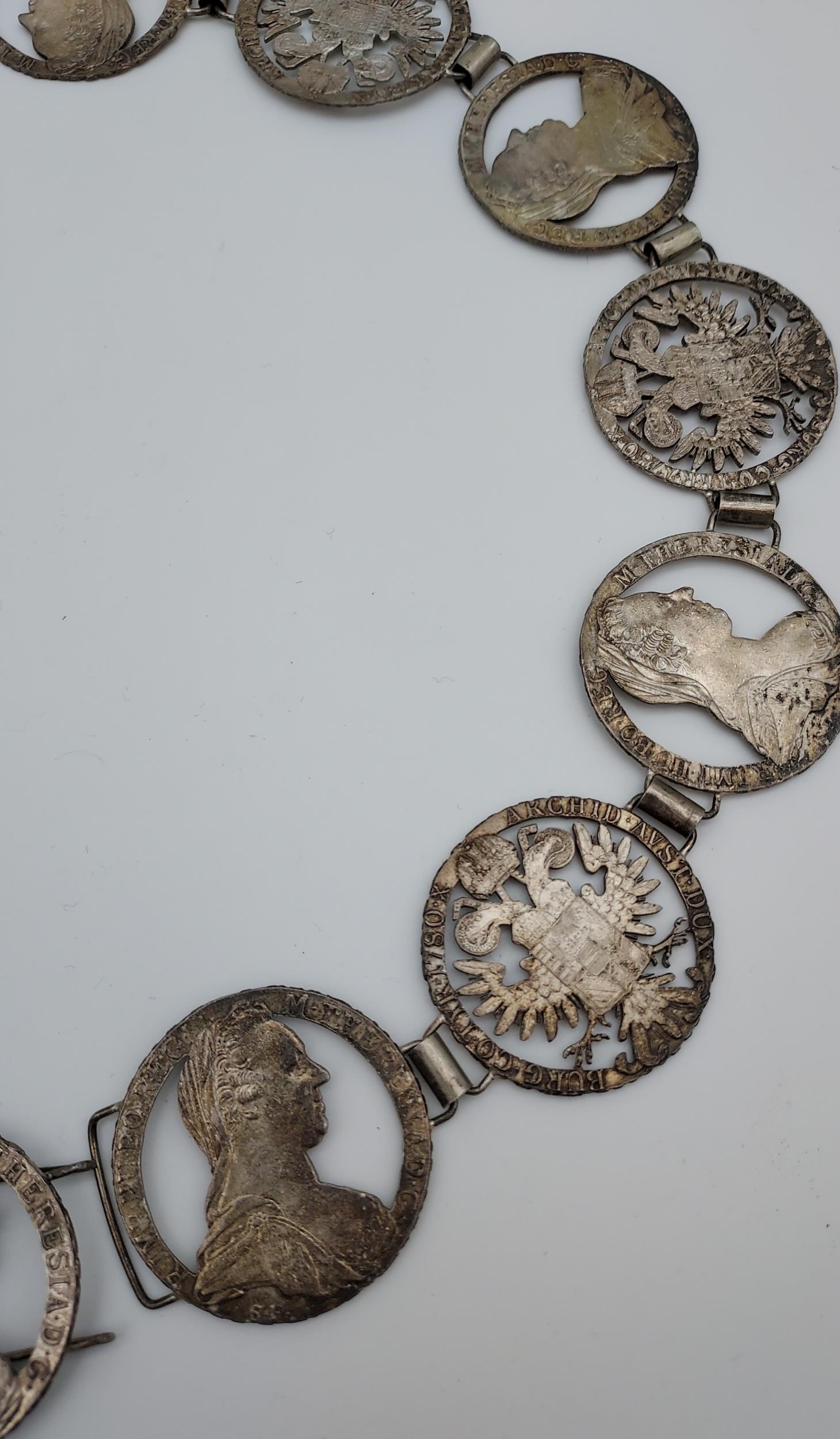 1780 Austria Maria Theresa hand made belt, Made up of 15 coins. [142.85grams] - Image 3 of 5