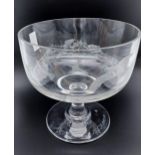 A Large crystal etched presentation bowl. Depicting various game birds in flight. Signed by the
