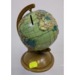 A Vintage Commonwealth Plastic Corp. U.S.A. made globe bank.