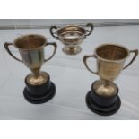 Three Birmingham silver trophies