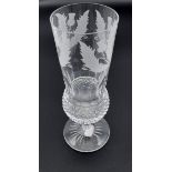 An Edinburgh crystal Thistle design wine glass, etched thistles.