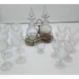 A Collection of crystal decanters and glasses