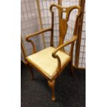 An Unusual antique mahogany framed carved chair.