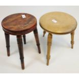 Two farm house milking stools